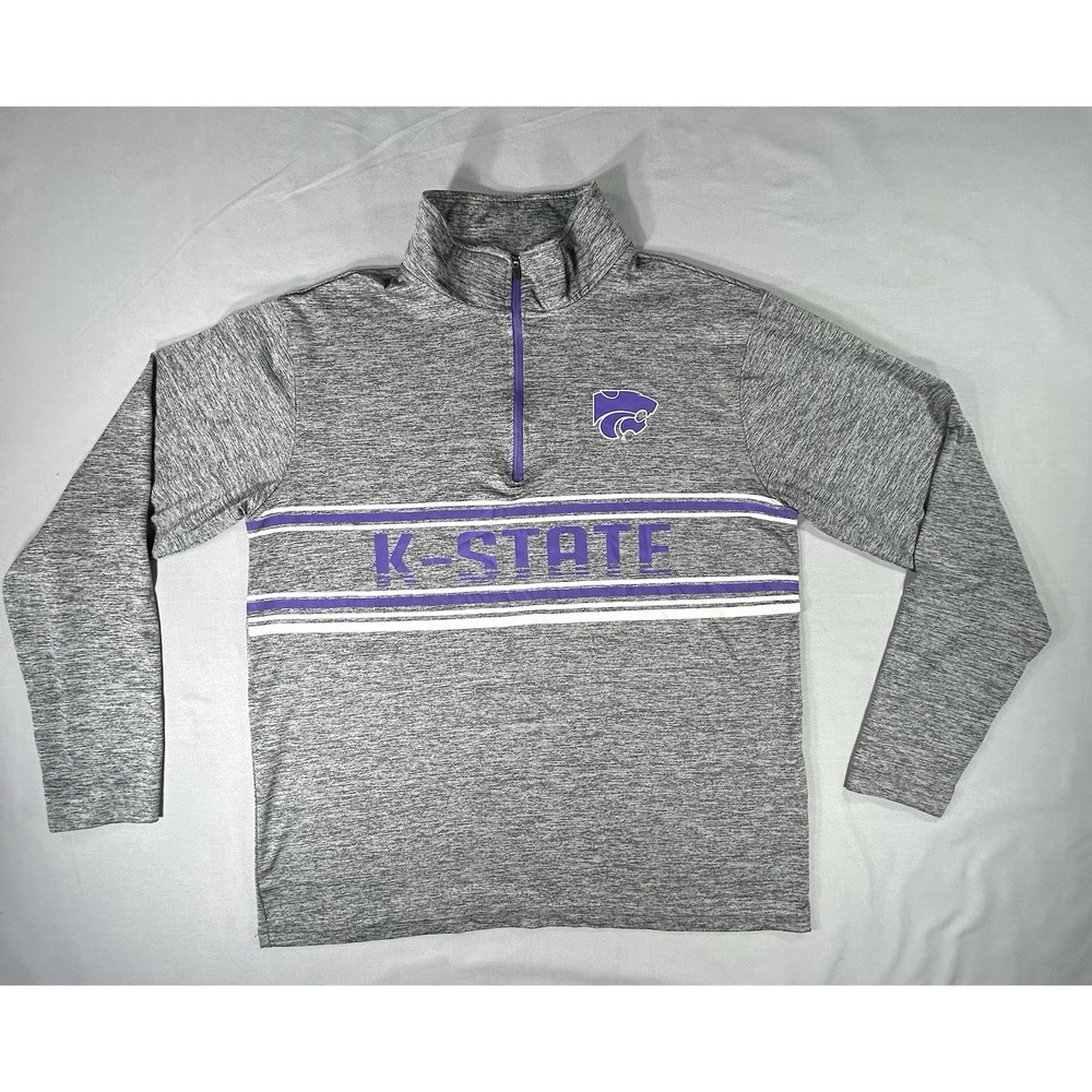 Colosseum Kansas State Gray 1/4 zip pullover men's medium